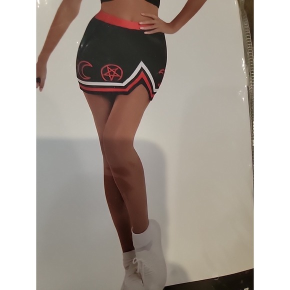 Gothic Wicked Evil Spirit Cheerleader Sexy Halloween Cosplay Costume Woman's XL - Picture 5 of 8